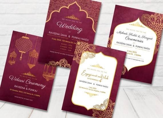 Wedding Invitation Card (Sample Set) — Greeting Cards at Dwarkesh Gifts & Cards, Vadodara